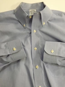 Camisa Polo Brooks Brothers Clásica Original Azul 16.5/35 100% Algodón Supima - Imagen 1 de 7