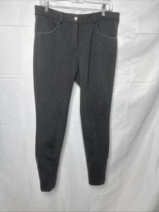 HR Farm Breeches Sz 34 Grey Full Seat Silicone Grip Equestrian Riding Pants NEW - Picture 1 of 10
