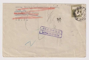 E5007: 1946 Palestine to China Cover, Returned, Unknown - Picture 1 of 2