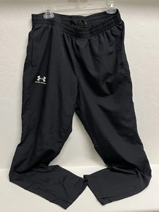 Under Armour Loose Fit Mens Black Athletic Track Pants Joggers Size Large Tall - Picture 1 of 8