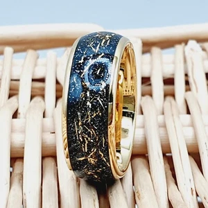 Paar Verlobungsring, Gold Meteorit Band, Herren und Damen Ring - Bild 1 von 8