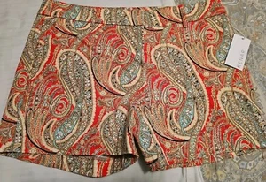 Kenar Womens Size 8 Shorts Boho Floral Paisley Print Shorts - Picture 1 of 4