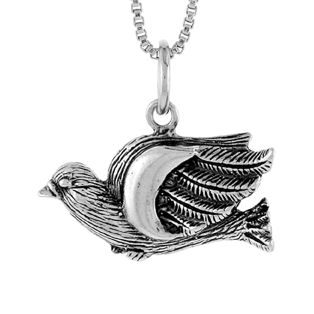 Quiges Charm Anhänger Taube – Versilbert, Für Bettelarmbänder, 3,6 Cm, Mit Karabinerverschluss