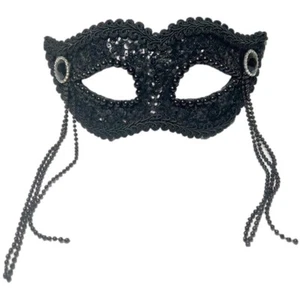 Deluxe Eye Mask Elasticated Masquerade Halloween Fancy Dress Costume Party - Picture 1 of 1