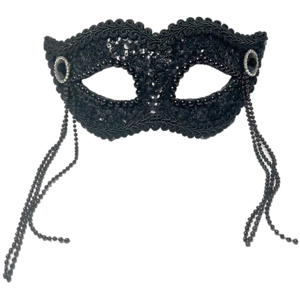 Deluxe Eye Mask Elasticated Masquerade Halloween Fancy Dress Costume Party - Image 1 of 1