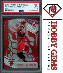 WENDELL CARTER JR PSA 9 2018-19 Panini Chronicles RC Phoenix Red Prizm 66/149 - Imagen 1 de 2