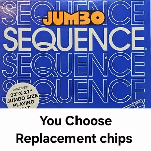 You Choose - Sequence Jumbo Edition Game Replacement Parts Sets of 5 Chips‐ 1.5" - Picture 1 of 4