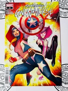 🔑 Spider-Gwen Gwen Verso #3 Marvel Key 1ª aplicación como cómic Cap America 2022 casi nuevo - Imagen 1 de 5