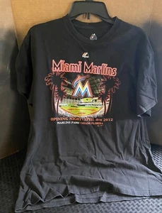 Majestic Miami Marlins Opening Night 2012 T Shirt-Men’s Large - Picture 1 of 3