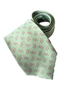 ALYNN MEN'S TIE GREEN/LOBSTER WIDTH: 3.75" LENGTH: 58" - Picture 1 of 3