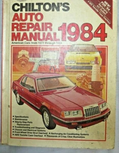 Chilton's Auto Repair Manual Book 1977-1984 American Cars Chrysler Ford GM - Foto 1 di 2