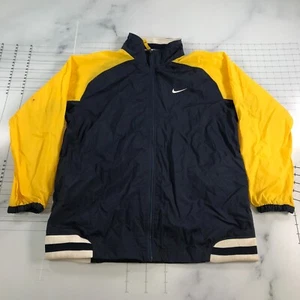 Vintage Nike Windbreaker Jacket Boys Extra Large 18-20 Navy Blue Yellow Pocket - Picture 1 of 13