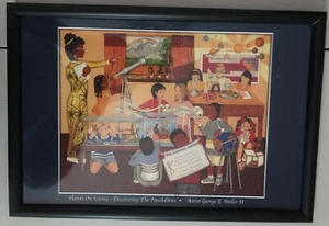 George E. Miller II, Framed and Artist Signed, "Hands On Science - Discovering - Picture 1 of 4