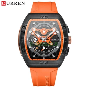 NEU CURREN Männer Rechteckuhr Chronograph Multifunktion Armbanduhr Junge Uhren - Bild 1 von 24