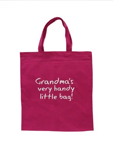 BOLSO REUTILIZABLE: Lindo bolso de compras de algodón rosa intenso de la abuela. Regalo ideal. - Imagen 1 de 12