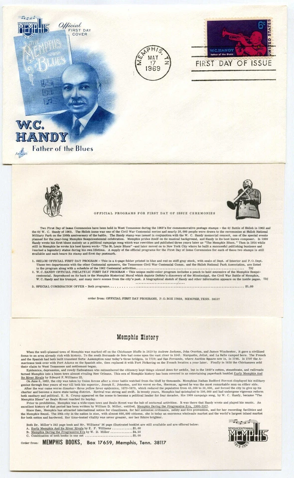 1372 W. C. Handy, ArtCraft variety, blue,  FDC - Image 1 of 1