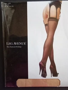 Backseam Stockings for Garters Nude Sheer Nylon Leg Avenue #1000 - Picture 1 of 3