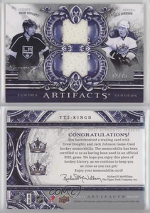 2010 Artifacts Tundra Tandems Dual Jerseys Silver /75 Drew Doughty Jack Johnson
