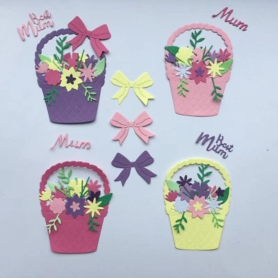 Flower Basket Card Topper - Mother's Day, Birthday, Mum, Nan, Aunty, Sister