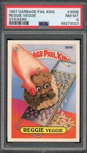 Reggie Veggie Stickers Card 1987 Garbage Pail Kids #305b PSA 8 - Picture 1 of 2