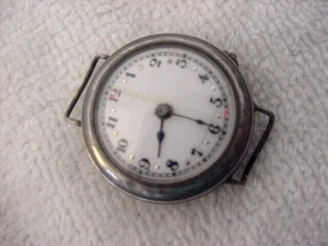 Vintage STERLING antique PorclnDial WWI World War I Military GS TRENCH men watch - Picture 1 of 2