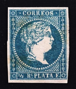 Isabel II - 1/2 Real Of Silver 1857. Antilles. New, Uncirculated, Original Gum - Picture 1 of 1