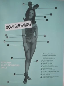 AMC Mission AMX Playboy Bunny Dealership Poster man cave garage FREE SHIPPING - Picture 1 of 2