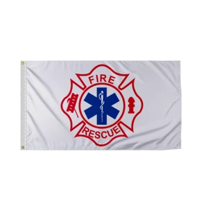 Promo Patriot's 3'x5' Fire Rescue Flag - Fire Service & EMS Representation - Picture 1 of 12