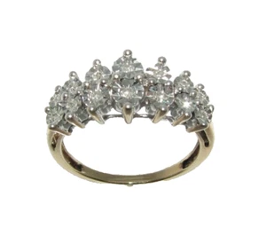 Damen 9ct 9carat Gold Illusion Set Ewigkeitsring Diamant Größe M 1/2 - Bild 1 von 9