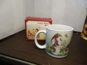 Keramiktasse Tasse Hase Kaninchen Blumen OSTERN = Kaffee Tee - Blumen - IOB - Bild 1 von 5