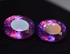 Purple Blue Sapphire Pair of Oval Shape 20.05 Ct+ EGL Certified Loose Gemstone - Picture 1 of 4