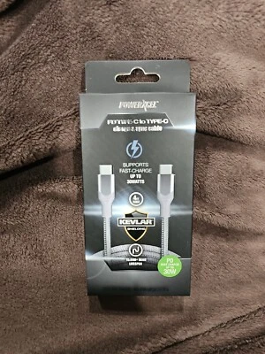 POWERXCEL PD TYPE-C TO TYPE-C CHARGE/SYNC CABLE GRAY - NEW IN BOX - Image 1 of 2