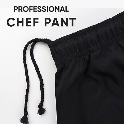 BLACK Chef's Trouser Regular And Short Length XS To 5XL UK Catering Kitchen PANT • 12.49£