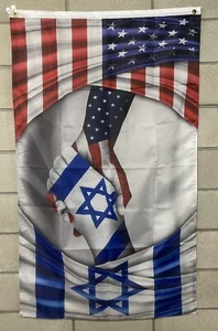Israel USA Flag FREE SHIP Peace Not War We Stand With Israel America Jewish 3x5’ - Picture 1 of 1