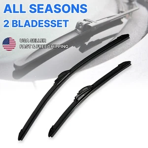 2pcs OEM Quality Windshield Wiper Blades J-hook Bracketless Frameless 14" & 26" - Bild 1 von 5