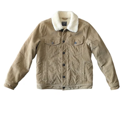Chaqueta de Camionero Abercrombie & Fitch Tostada Pana Forrada Sherpa Talla XS De Gran Tamaño Foto 1 de 4