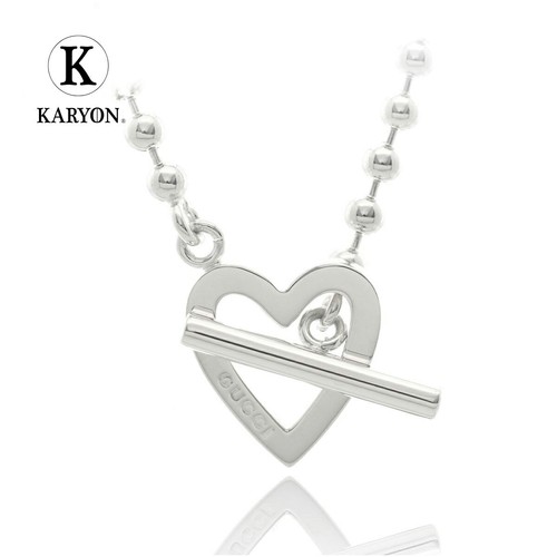 Y0716 Gucci Collana Donna Argento Ciondolo Cuore AG925 Catena Sfera Nuova