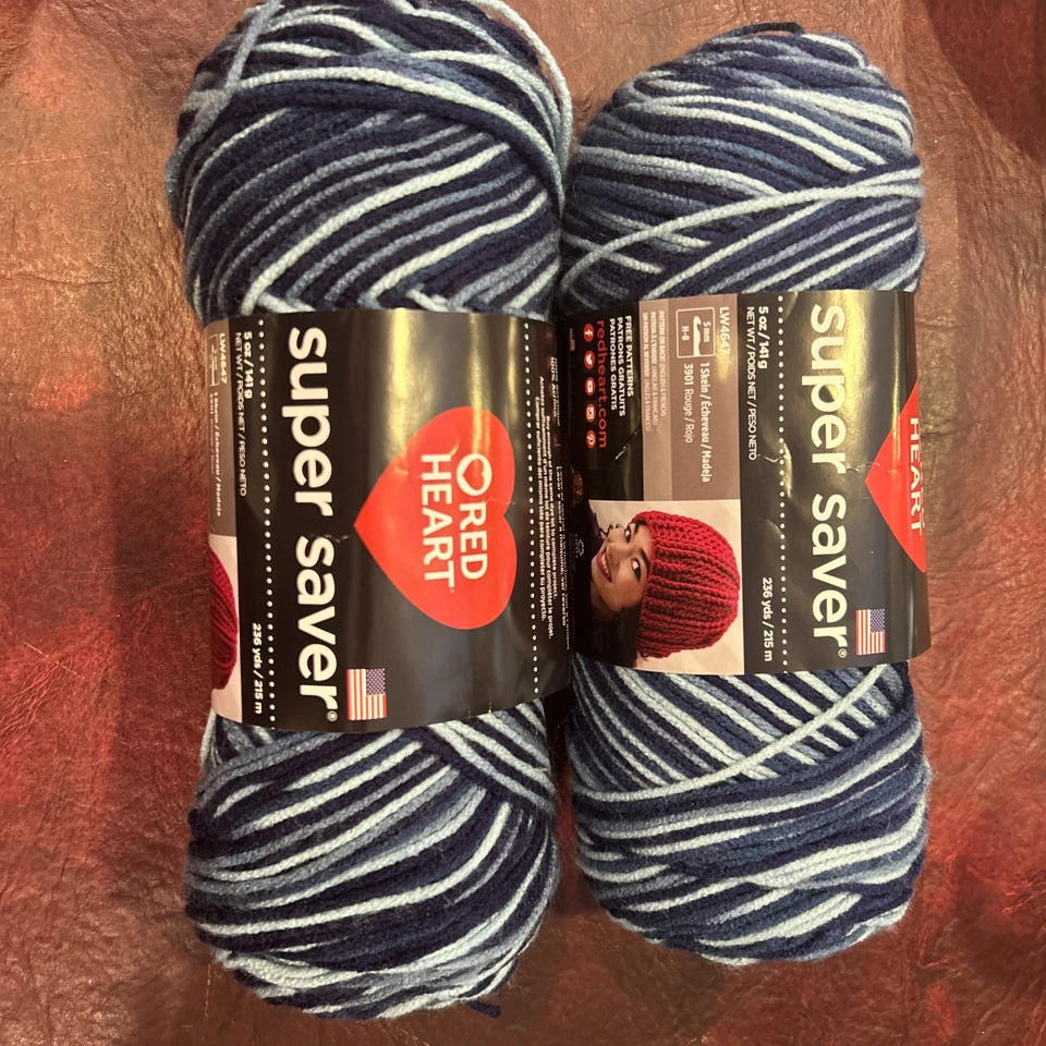 LOT of 2 RED HEART SUPER SAVER SHADED DUSK Acrylic Yarn E300 5oz 244yds Vintage - Image 1 of 3