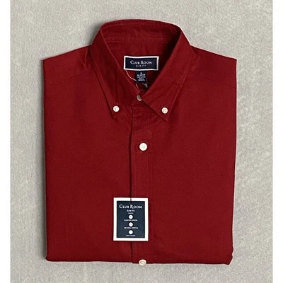 Club Room Men's Small 14-14.5 32/33 Button-Down Dress Shirt Slim Fit Red NWOT - Image 1 of 4