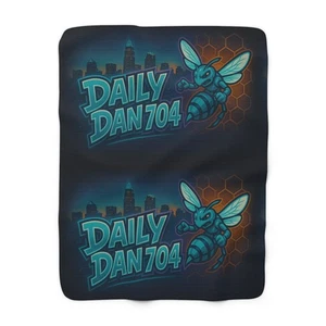 Daily Dan 704 Hornet Logo Sherpa Blanket | City Skyline - Picture 1 of 5
