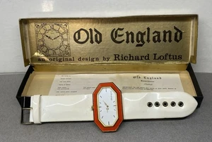 Vintage 1960’s Old England Richard Loftus Watch ~ Needs Repair ~ Swiss ~ Orange - Picture 1 of 9
