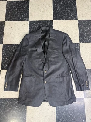 NUEVO $995 Abrigo Deportivo Samuelsohn Greenwich ll Mezcla Seda/Lana Gris Espiga 43L Foto 1 de 4