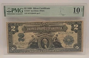 1899 $2 Large Size Silver Certificate PMG 10 - Picture 1 of 8