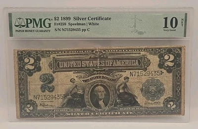 1899 $2 Large Size Silver Certificate PMG 10 - Image 1 of 4