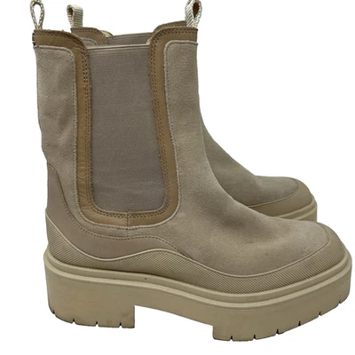 Botas Chelsea Sam Edelman Lulia Gamuza Plataforma Impermeables 8 Tostadas Tacón Grueso Foto 1 de 4