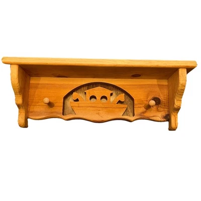 "Estante colgante de pared de madera vintage Arca de Noé clavijas de dormitorio para guardería 19""" Foto 1 de 4