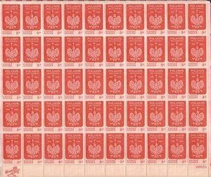 US Stamp - 1966 Poland Millennium - 50 Stamp Sheet - Scott #1313 - Picture 1 of 1