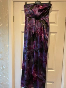 Coast Maxi Silk Dress Blue/ Purple/Pink size 8 Excellent Condition - Picture 1 of 7