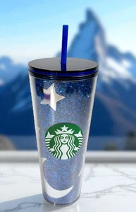 Starbucks Disney World Mickey 24oz Vaso Azul Hechicero Luna y Estrellas Frío - Imagen 1 de 6