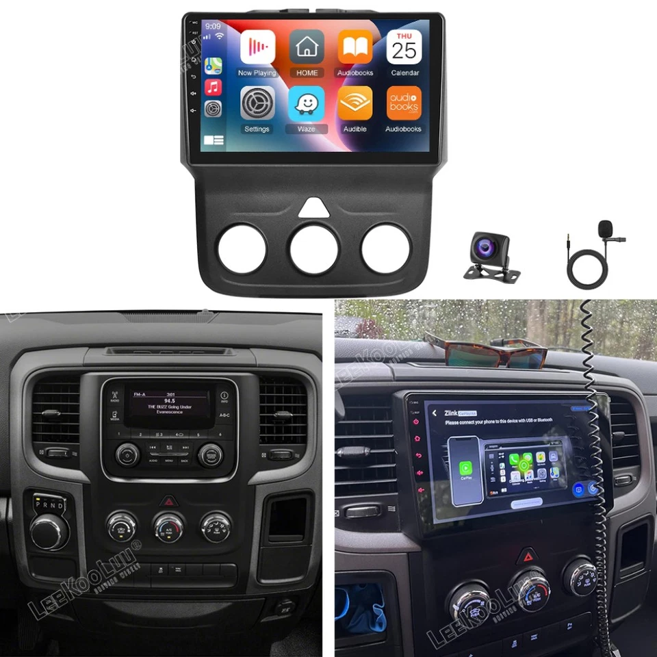 LEEKOOLUU For 2014-2018 Dodge Ram 1500 2500 3500 4+64G Android 15.0 Carplay Car Radio CAM